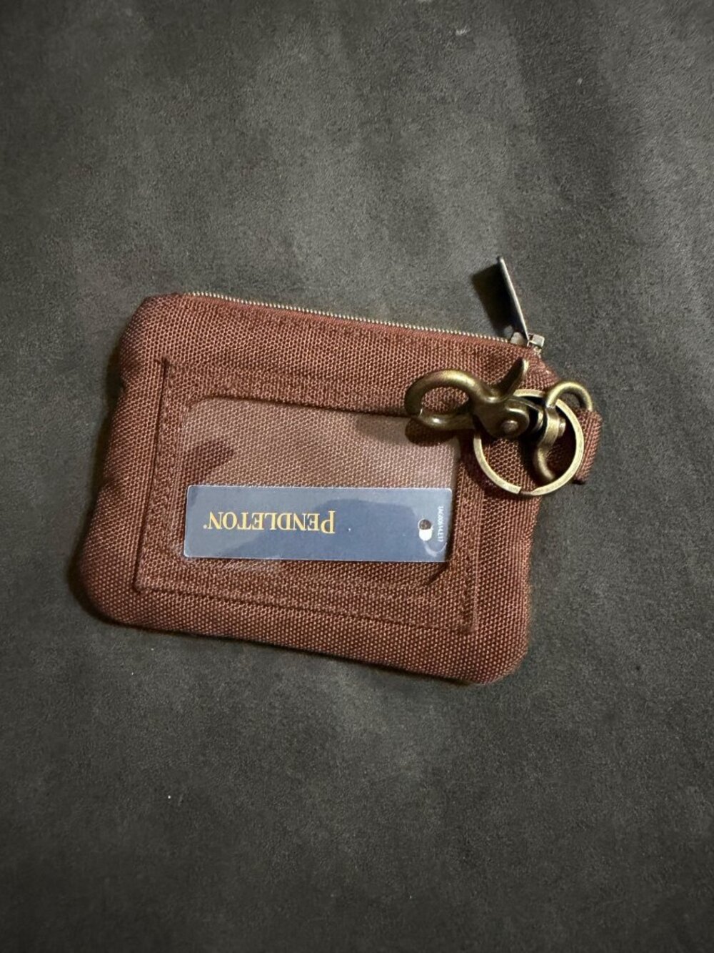 Pendleton Wool Zip Coin Pouch With Key Clip & ID Window - Aztec Pattern New - Picture 3 of 3
